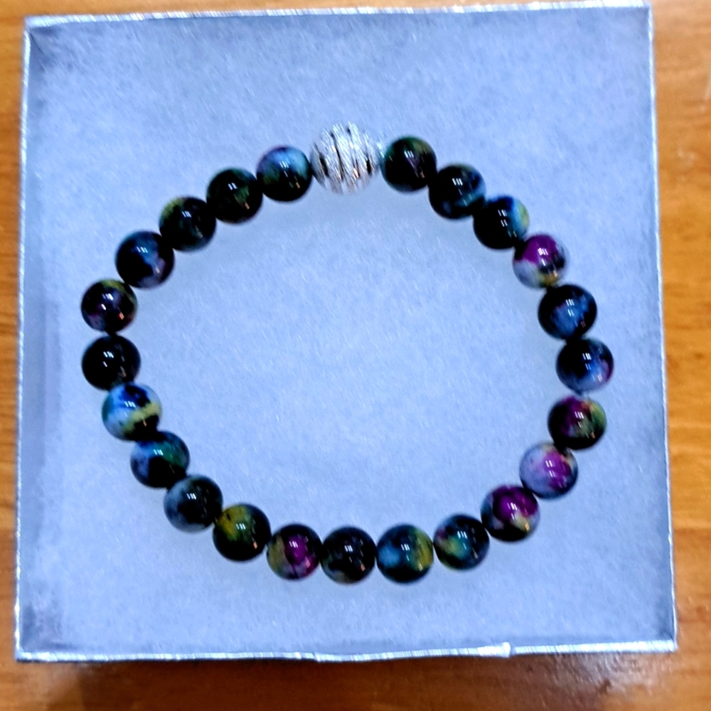Teal & Blue Jade Stone Bracelet